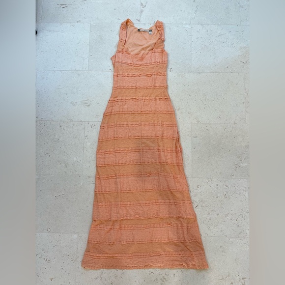 Peach Bodycon Lace Maxi - Picture 1 of 4